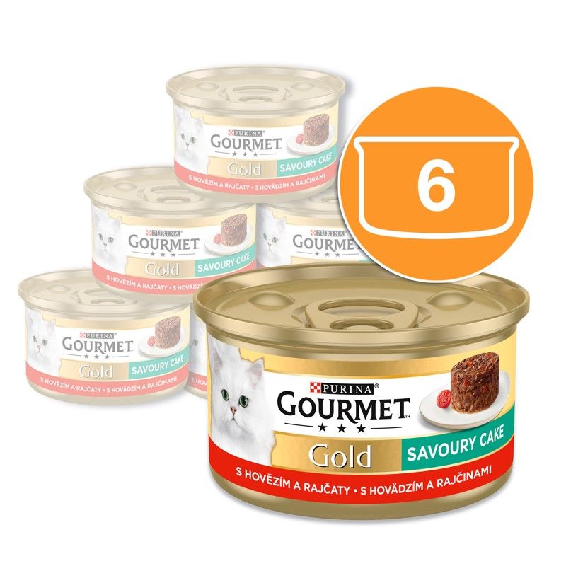 Konzerva Gourmet GOLD - Slani kolač s govedinom i rajčicama 6 x 85g