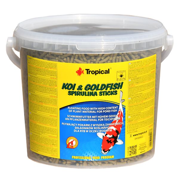 TROPICAL Koi & Goldfish spirulina sticks - 11 L