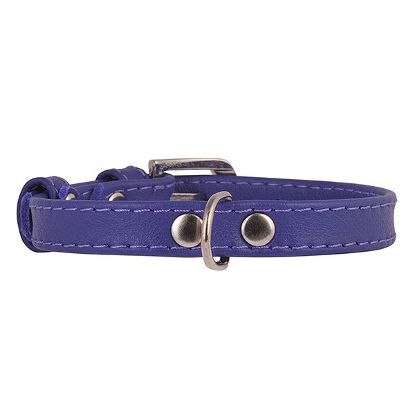 Ravni kožni ovratnik ljubičasti 19 - 25cm, 9mm