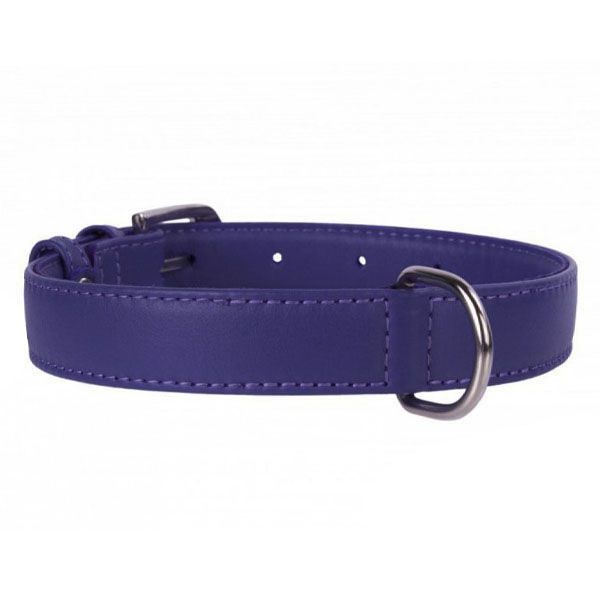 Ravni kožni ovratnik ljubičasti 30 - 39cm, 20mm