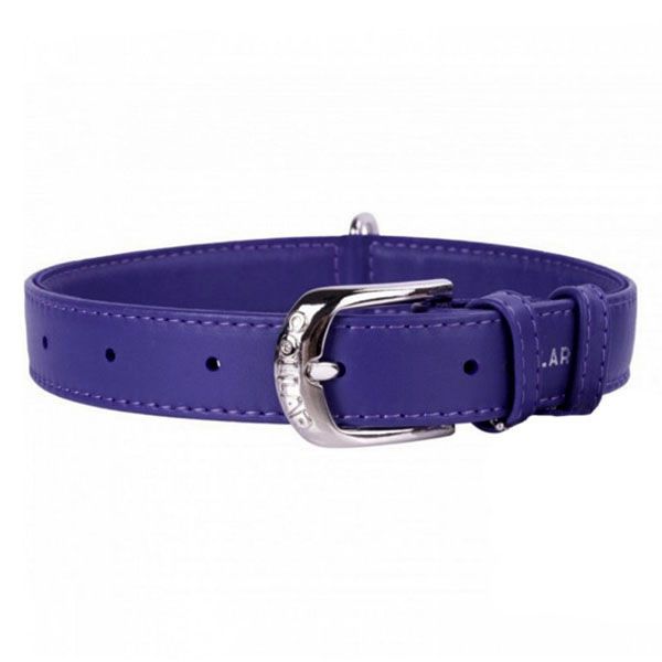 Ravni kožni ovratnik ljubičasti 46 - 60cm, 35mm