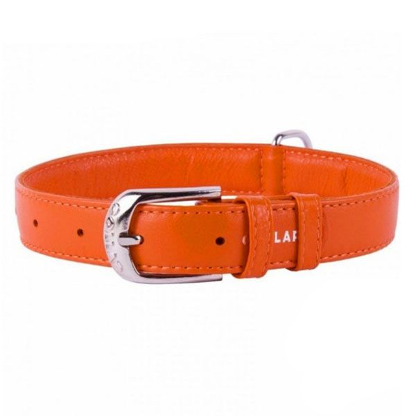 Ravni kožni ovratnik narančasti 46 - 60cm, 35mm