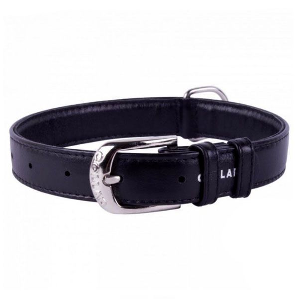 Pločasti kožni ovratnik crni 46 - 60cm, 35mm