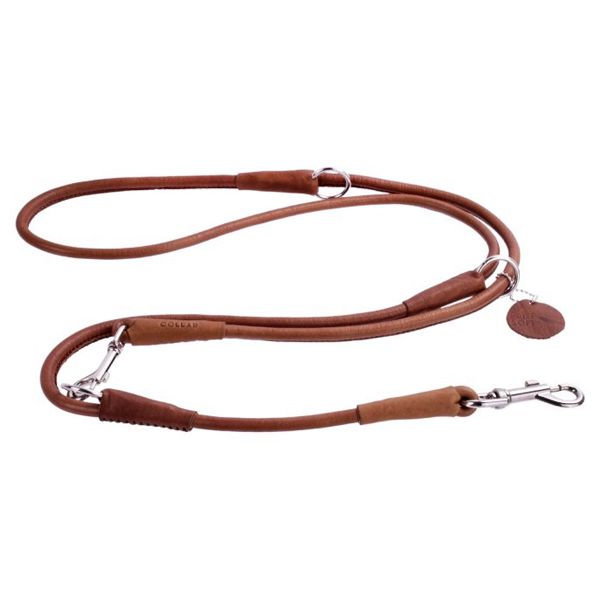 Podesivi okrugli kožni povodac Soft 125 - 183cm, 10mm - smeđi