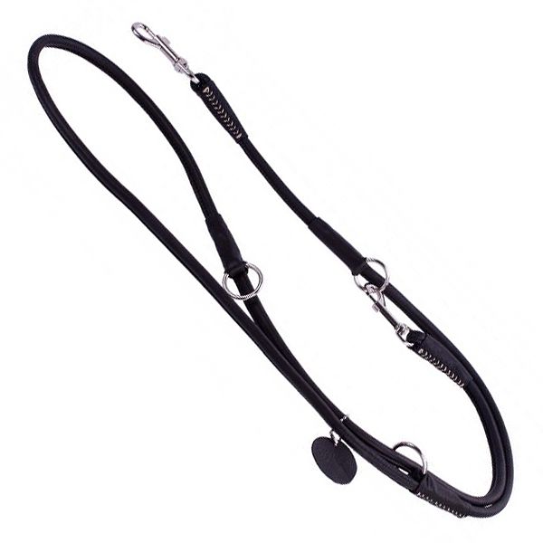 Podesivo okrugla kožna uzda Soft 125 - 183cm, 6mm - crna
