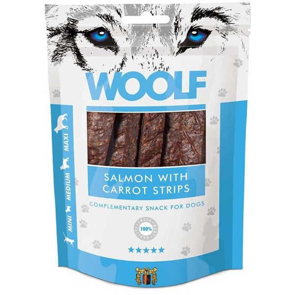 WOOLF Losos s mrkvou pásiky 100g
