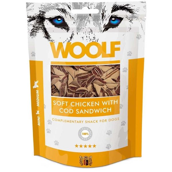 WOOLF Soft Chicken with Cod Sandwich 100g