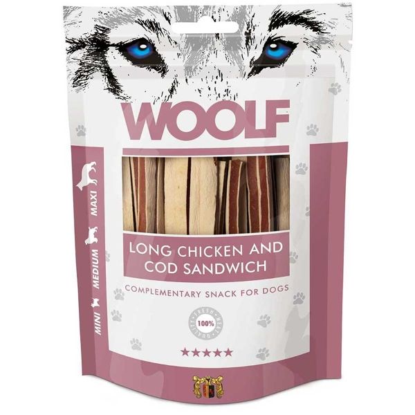 WOOLF Long Chicken and Cod Sandwich 100g