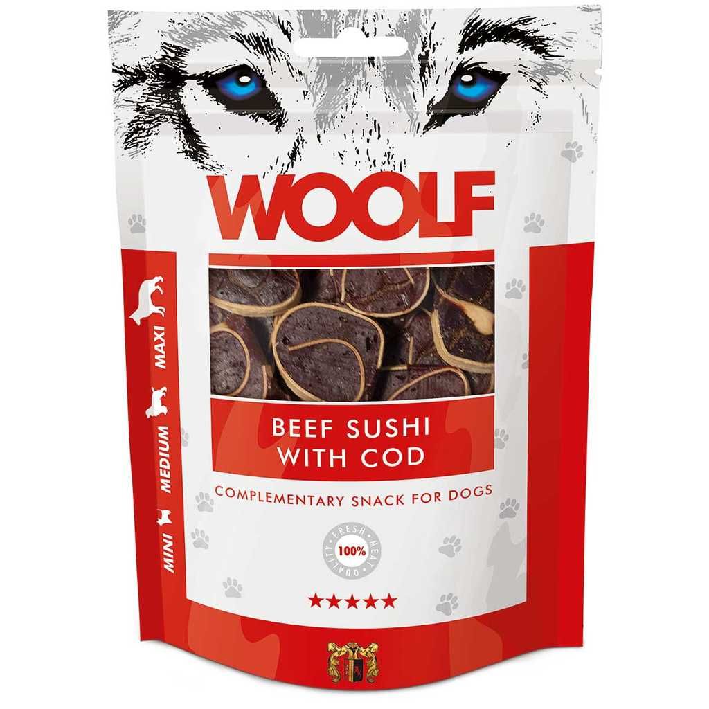 WOOLF Goveđi Sushi s Bakalarom 100g