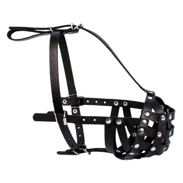 Kožna njuška za psa Collar crna, tvrda - boxer