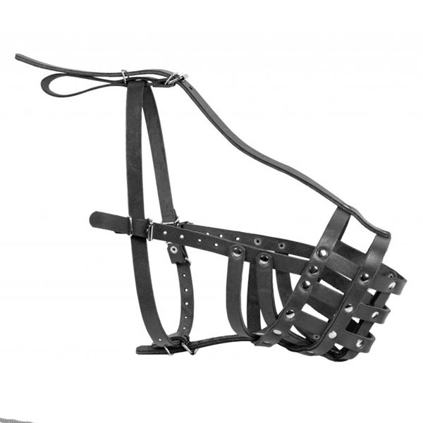 Kožna njuška za psa Collar crna, tvrda - rottweiler