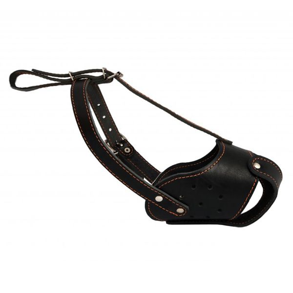 Kožna njuška za psa Collar crna - staff