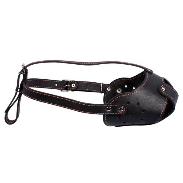 Kožna njuška za psa Collar crna - bullterijer