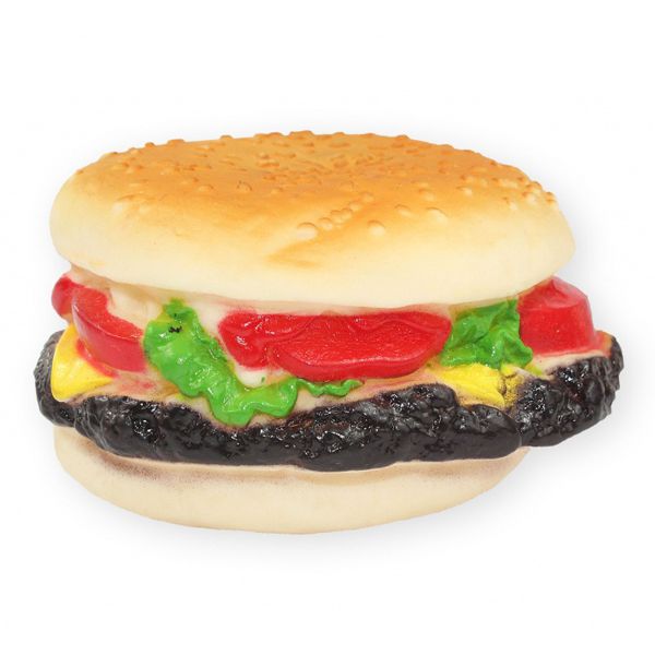 Vinilna igračka za psa - hamburger, 9cm