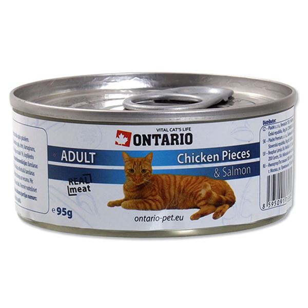 ONTARIO Cat komadići piletine + losos 95 g