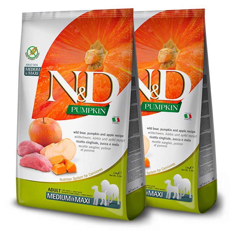 Farmina N&D dog GF PUMPKIN adult medium/maxi, divlja svinja & jabuka - 2 x 12kg