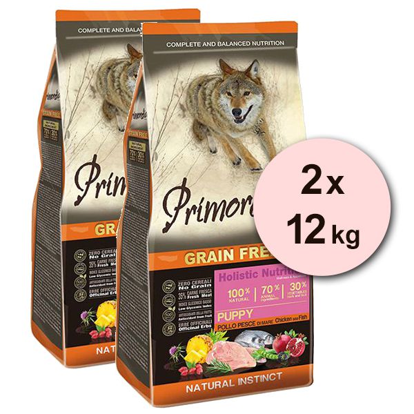 Primordial GF Puppy Chicken & Seafish 2 x 12 kg