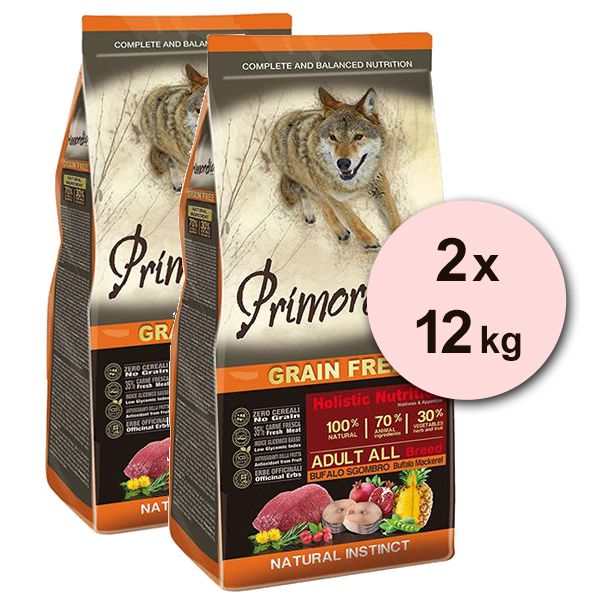 Primordial GF Adult Buffalo & Mackerel 2 x 12 kg