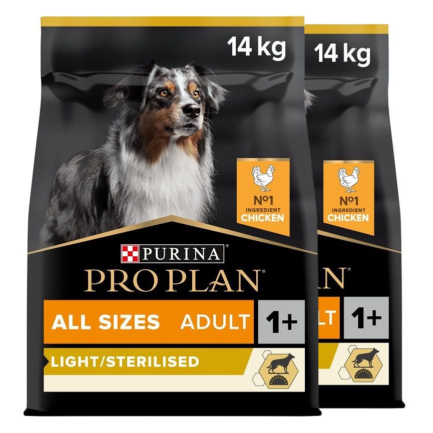 PRO PLAN ALL SIZES ADULT Light/Sterilised piletina 2 x 14 kg