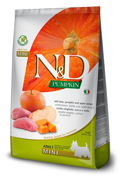 Farmina N&D dog GF PUMPKIN adult mini, divlja svinja & jabuka - 2,5 kg