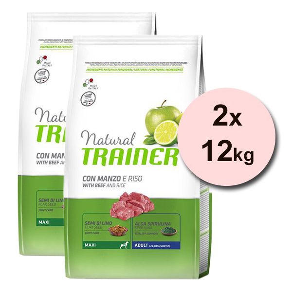 Trainer Natural Adult Maxi, govedina i riža 2 x 12 kg