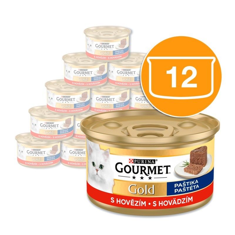 Konzerva Gourmet GOLD - pašteta s goveđim mesom, 12 x 85g