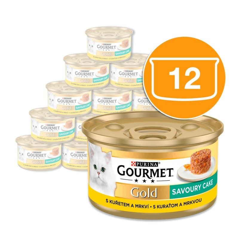 Konzerva Gourmet GOLD - Slani kolač s piletinom i mrkvom 12 x 85g