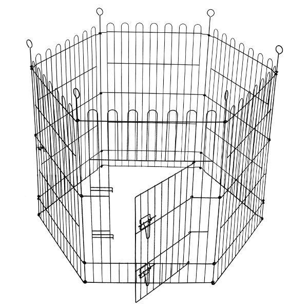 Ograda Dog Park Black Lux 6-kutna, M - 61 x 76 cm
