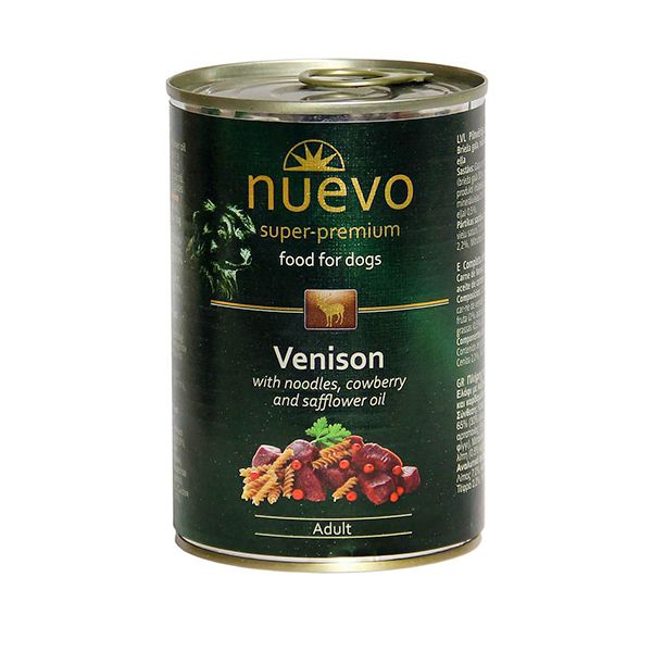 Konzerva NUEVO DOG Adult Venison Menue 400 g