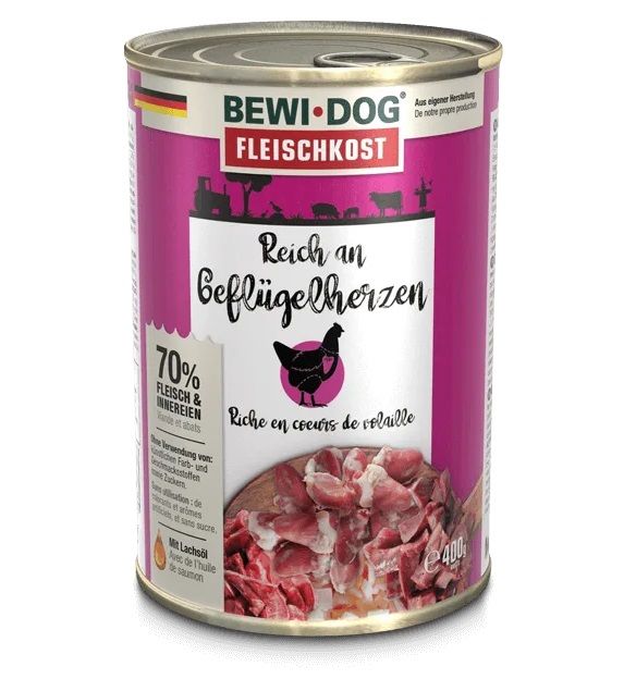 BEWI DOG konzerva – Pileća srca, 400 g