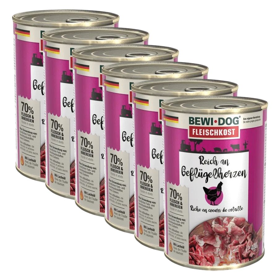 BEWI DOG konzerva – Pileća srca 6 x 400 g