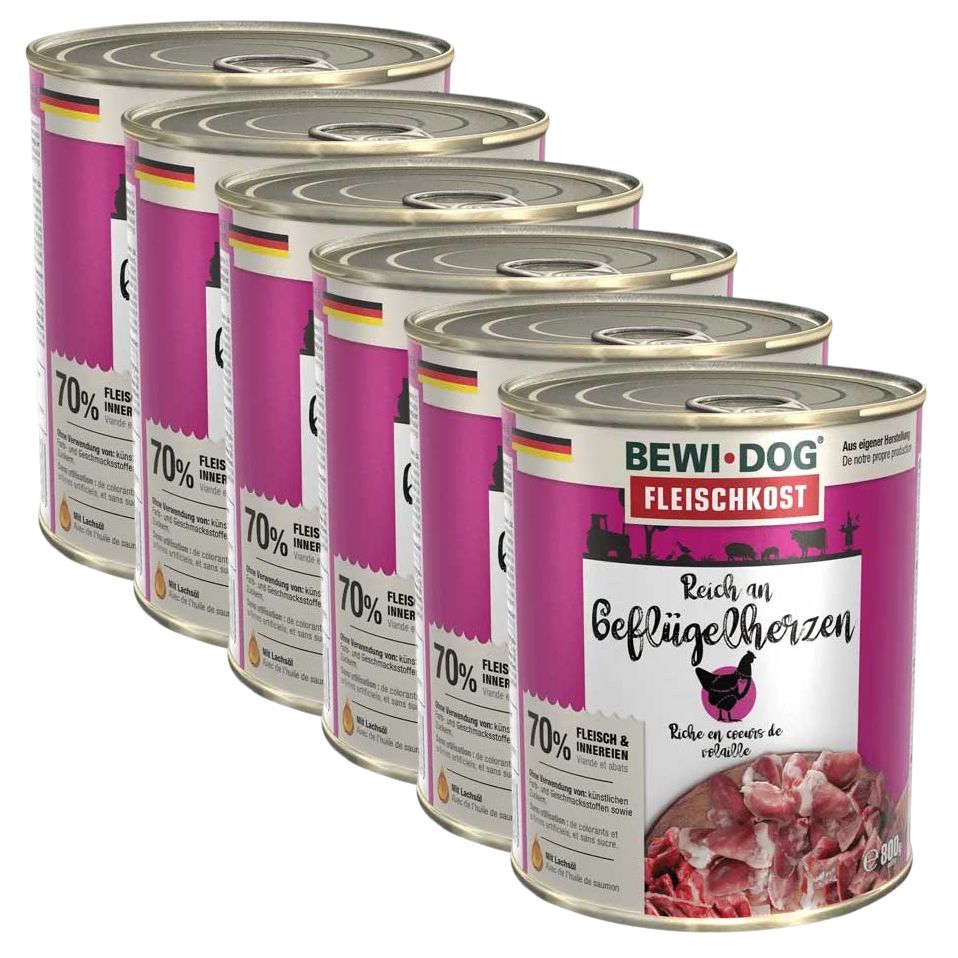 BEWI DOG konzerva – Pileća srca 6 x 800 g