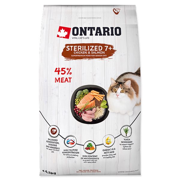 Ontario Cat Sterilised 7+ 6,5 kg