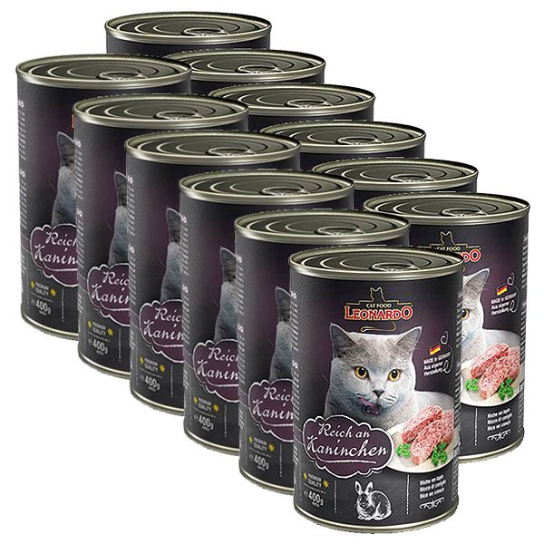 Konzerve za mačke Leonardo - Zec 12 x 400g