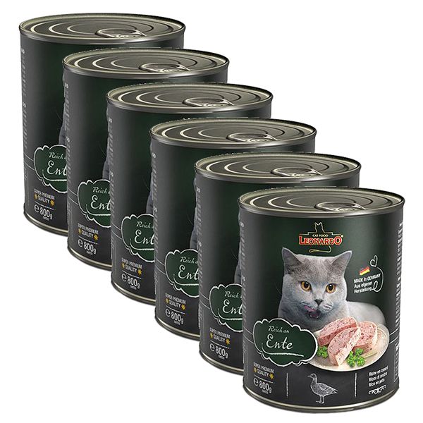 Konzerva za mačke Leonardo, patka 6 x 800 g