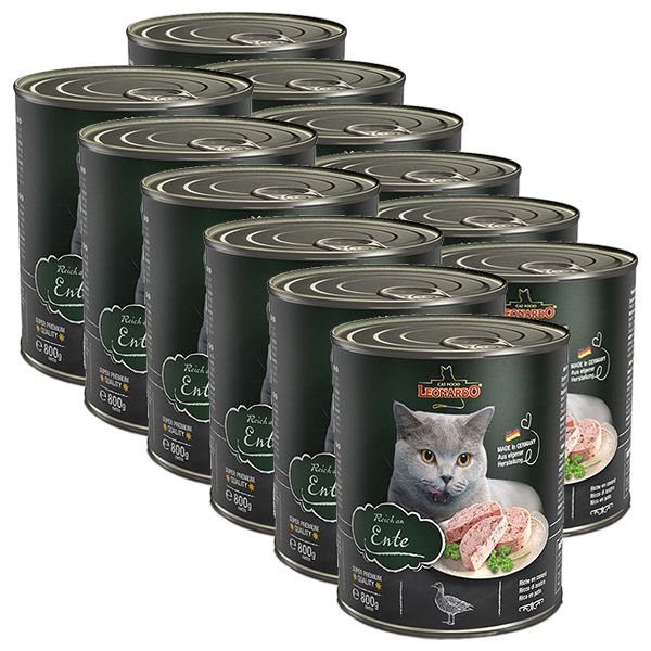 Konzerve za mačke Leonardo, patka 12 x 800 g