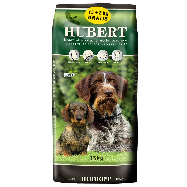 HUBERT krmivo pre lovecké psy 15 + 2 kg GRATIS