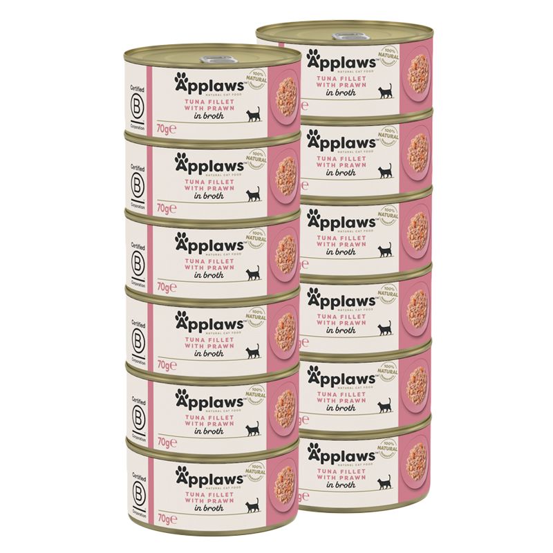 Applaws Konzerva za mačke s tunom i škampima u juhi 12 x 70 g