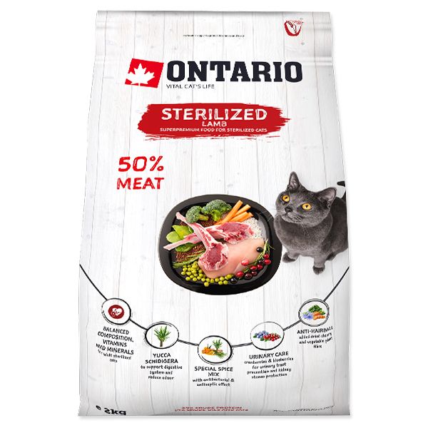 Ontario Cat Sterilised Lamb 2 kg