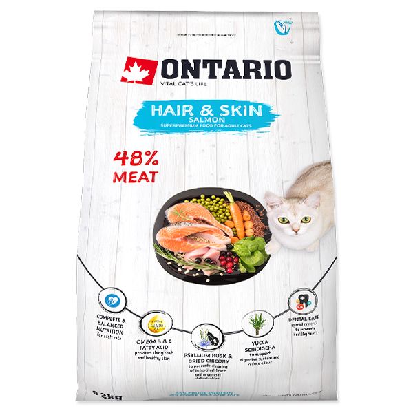 Ontario Cat Hair & Skin Salmon 2 kg