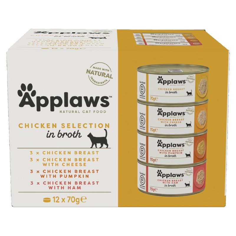 Applaws Chicken Selection Konzerva za mačke, pileći izbor u juhi 12 x 70 g