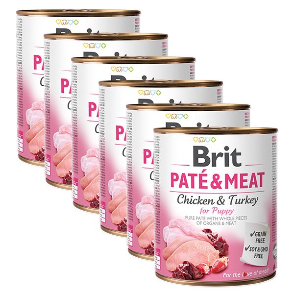 Konzerva Brit Paté & Meat PUPPY 6 x 800 g