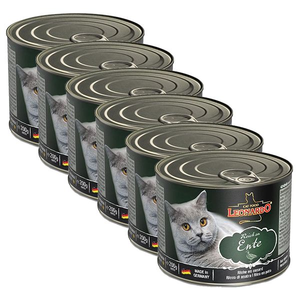 Konzerve za mačke Leonardo, patka 6 x 200 g