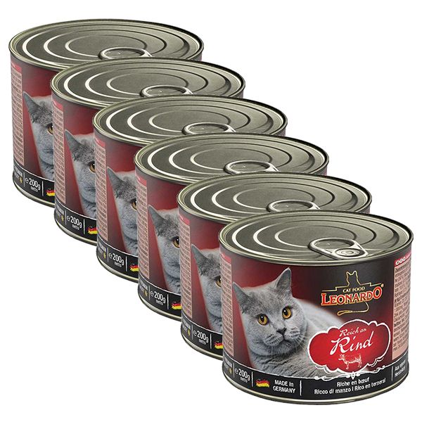 Konzerve za mačke Leonardo, govedina 6 x 200 g