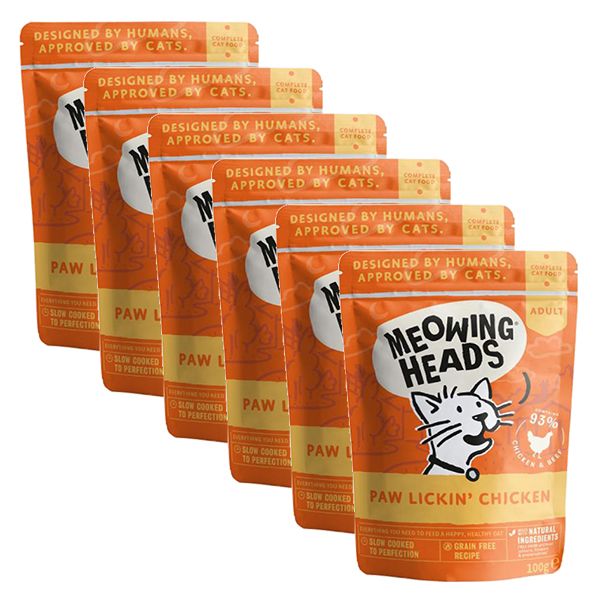 MEOWING HEADS Paw Lickin Chicken GRAIN FREE 6 x 100 g