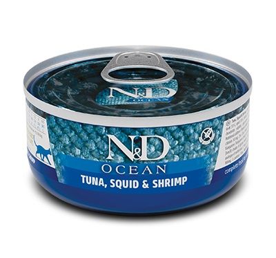Farmina N&D cat tuna, lignja & škampi konzerva 70 g