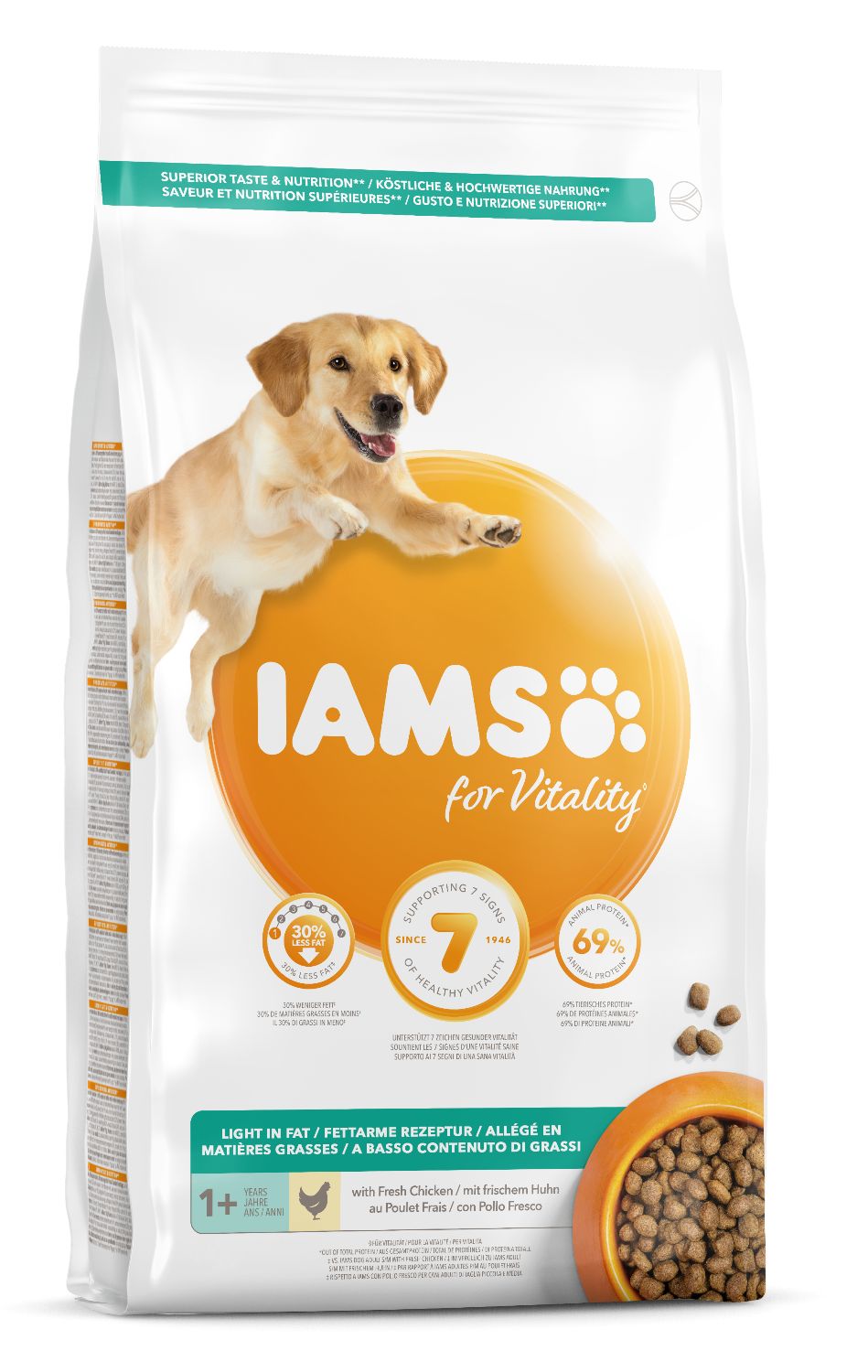 Iams Dog Adult Light in Fat, Chicken 12 kg