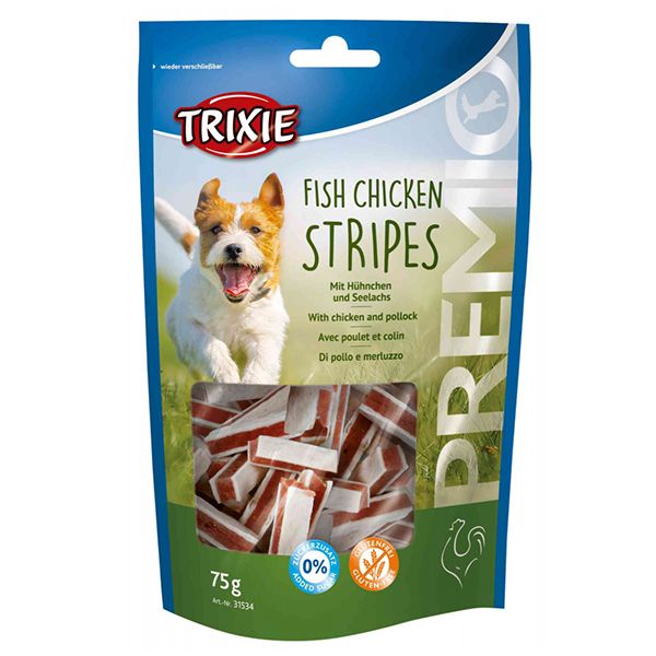 Trixie PREMIO Chicken Stripes, piletina i bakalari 75 g
