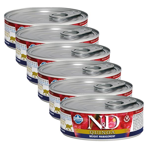 Farmina N&D cat Quinoa upravljanje težinom konzerva 6 x 80 g