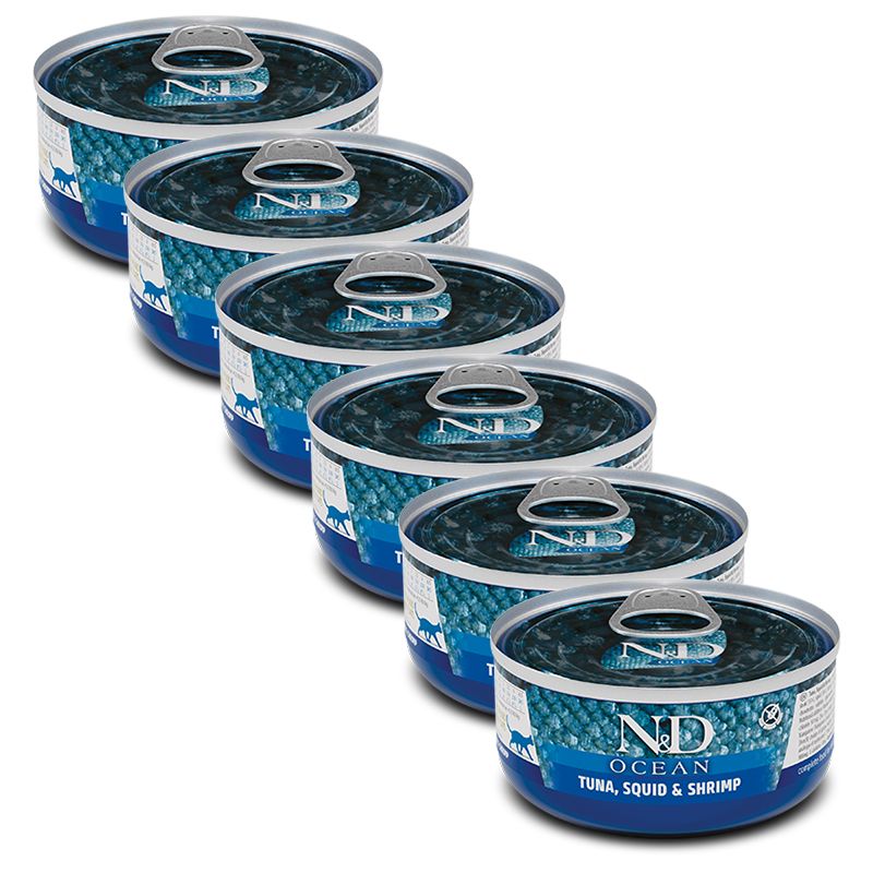 Farmina N&D cat tuna, lignja & škampi konzerva 6 x 70 g